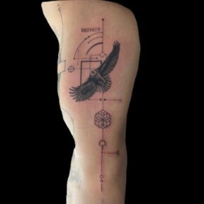 Bird and Sacred Geometry Upper Arm