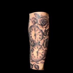 Clock and Rose Forearm
