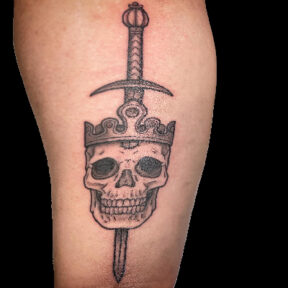 Crowned Skull and Dagger Forearm