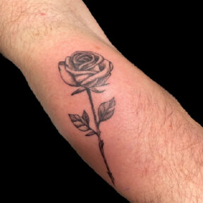 Rose Line Art Forearm
