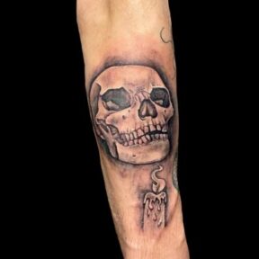 Skull and Candle Forearm